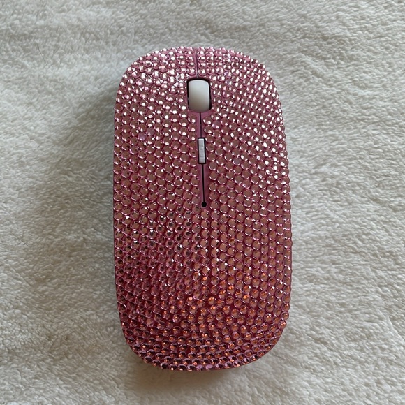 Slim Pink Rhinestone Wireless Mouse - Picture 3 of 5